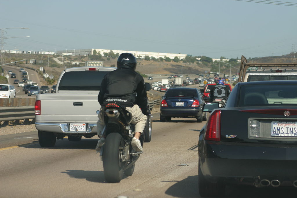 lane splitting motorcyclists in california